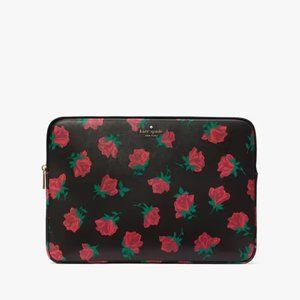 Kate Spade Madison Rose Toss Printed Laptop Sleeve Case w/Shopping Gift Set